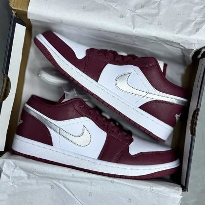 کفش نایک ایر جردن وان لو زرشکی Nike Air Jordan 1 Low Burgundy