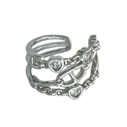 ایرکاف زنانه مدل پیسا طرح چندلایه زنجیر با قلب و نماد صلح