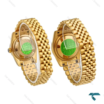 ساعت ست رولکس دیت جاست طلایی صفحه مشکی خطی Rolex-6744-S