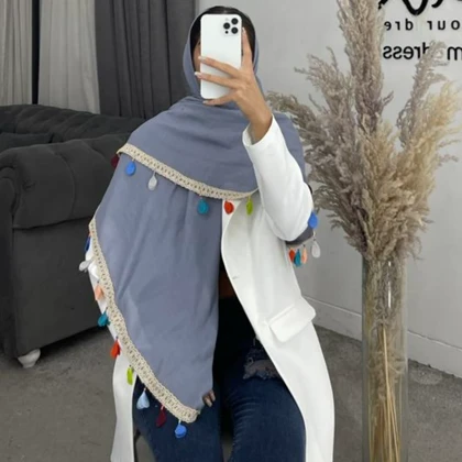 روسری منگوله رنگی