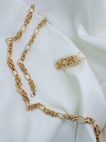 سرویس کامل برند شین مدل «گره شاهانه» | ترکیب بافت و حلقه با گارانتی 1 ساله