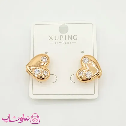 گوشواره دخترانه ژوپینگ قلبی دو طرفه