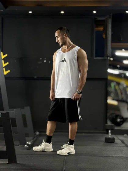 رکابی نخ پنبه حلقه‌ای آدیداس ADIDAS سفید