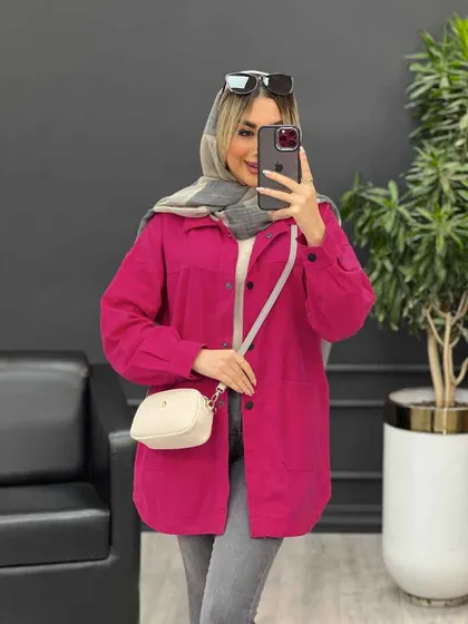مانتو کتان دو جیب پایین