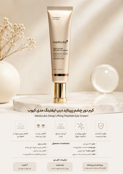 کرم دور چشم مدی‌کیوب Deep Lifting Peptide Eye Cream