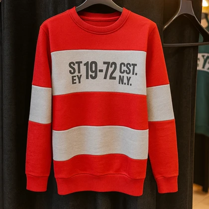 دورس یقه گرد رینگری قرمز آف تک سایز L