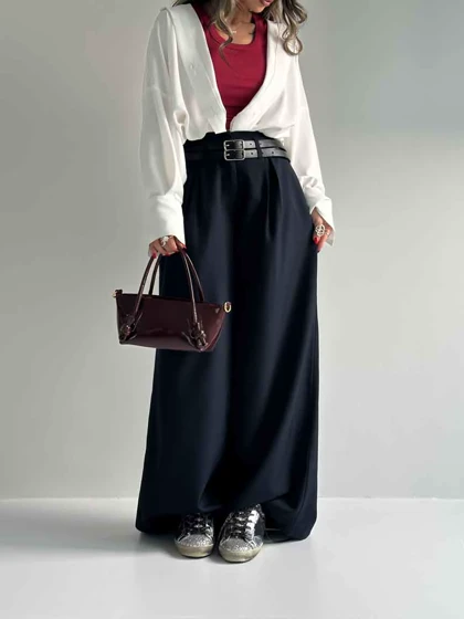 شلوار گاباردین کمردوبل