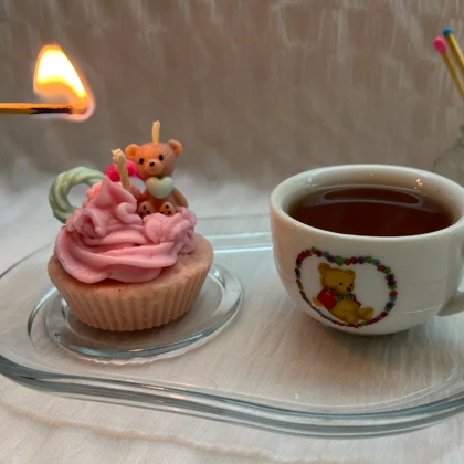 شمع کاپ کیک پفی