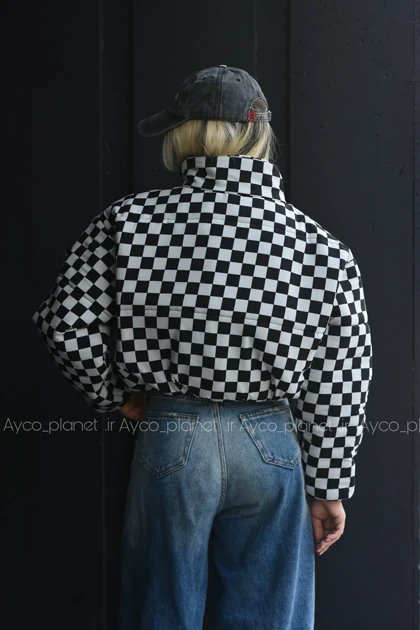 کاپشن طرح شطرنجی