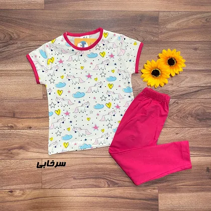 تیشرت شلوار دخترانه مدل تکشاخ