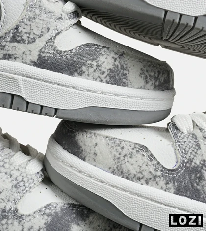 کفش کتانی مردانه و زنانه طوسی سفید NIKE dunk low steam puppet مدل 7206