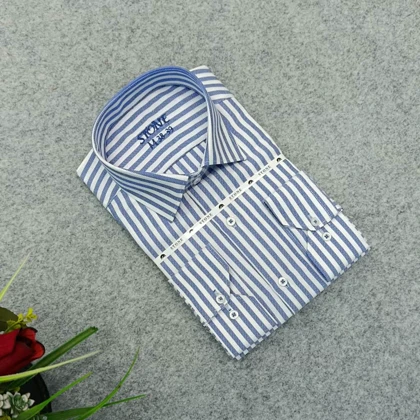 پیراهن راه راه آستین بلند مردانه – قواره کلاسیک