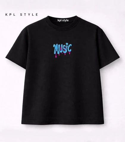 تیشرت باکسی یونیسکس طرح MUSIC کد 1456