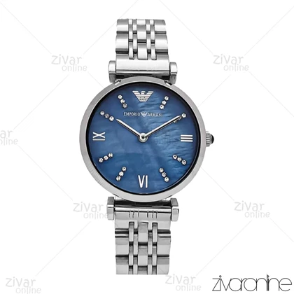 ساعت امپریو آرمانی زنانه صفحه سرمه ای ایندکس نگین‌دار 106161