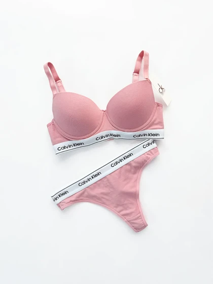 ست شورت بکلس و سوتین فنر دار نخ پنبه کلوین کلاین Calvin Klein