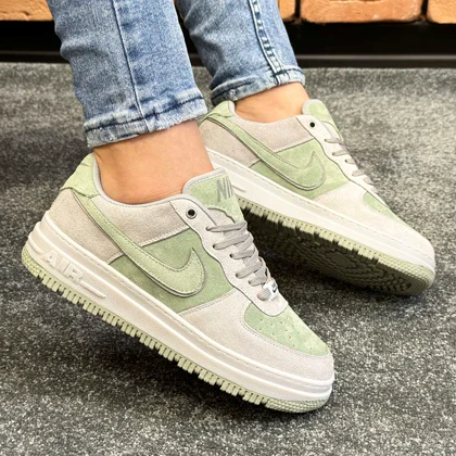 کفش کتانی اسپرت مردانه رنگ طوسی یشمی مدل نایک NIKE AIR FORCE