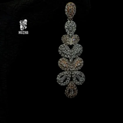 گوشواره جواهری نقره کدgn1028