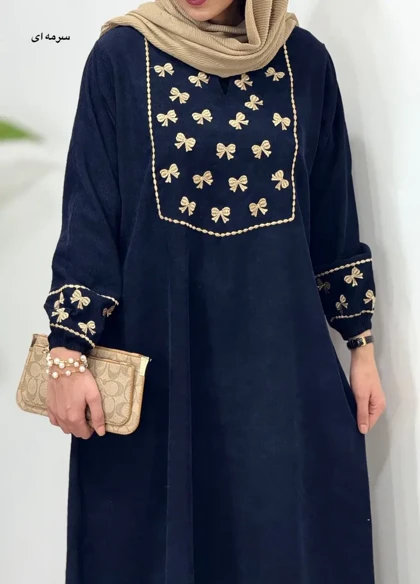 پیراهن مانتویی گلدوزی سارنیا