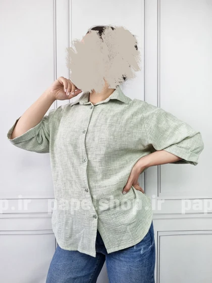شومیز مانتویی جلو دکمه دو نخ