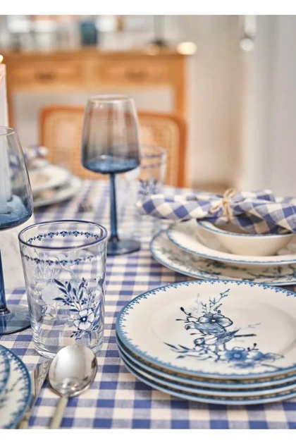 بشقاب کیک Bella Maison مدل Bleu Blanc پرسلان - آبی