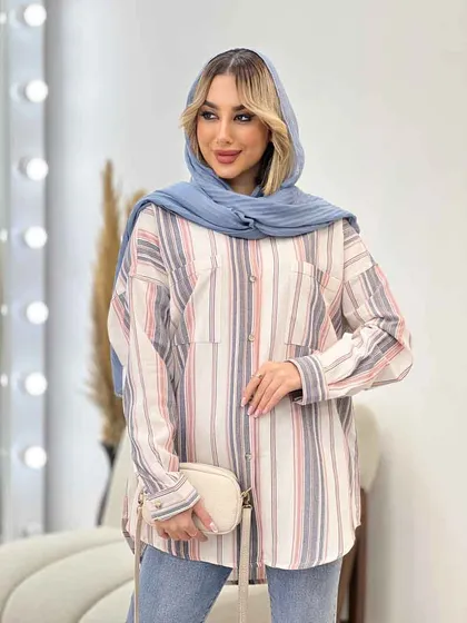 شومیز راه راه دو جیب