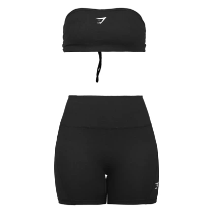 ست دکلته و کشاله بند ورزشی زنانه جیم شارک مدل 4H0898 مشکی