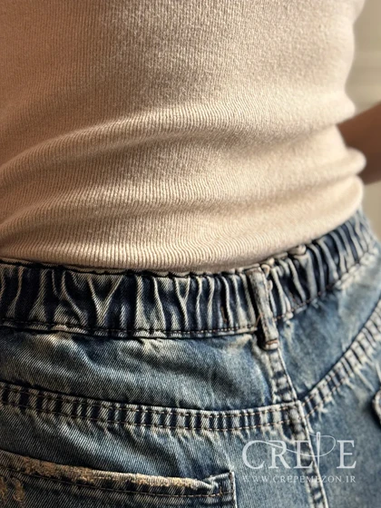 جین نیم بگ سایز بزرگ کمر کش قد 108