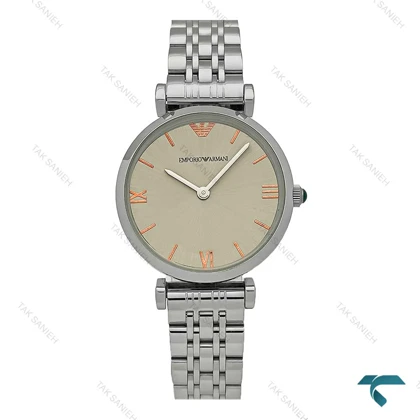 ساعت مچی امپریو آرمانی سیلور صفحه طوسی زنانه Armani-8000-L