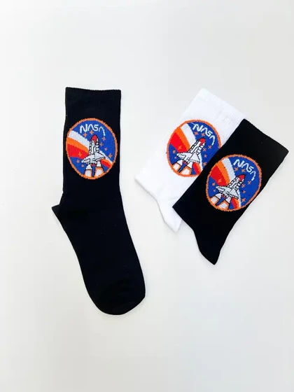جوراب ساق بلند طرح ناسا NASA یونیسکس