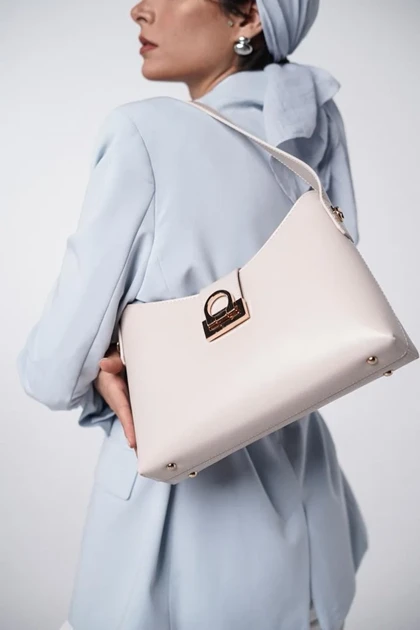 کیف دستی زنانه چرم مصنوعی قفل دار دسته کوتاه دیوید جونز DAVIDJONES