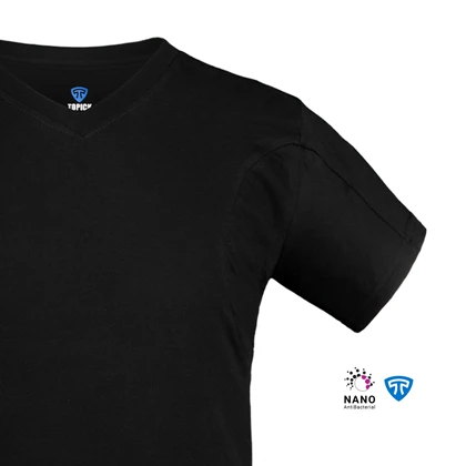 تیشرت نانو آنتی باکتریال ضدتعریق مردانه یقه هفت بسته مشکی