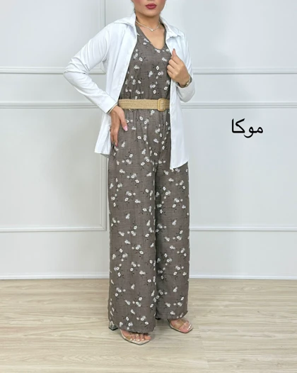 سرهمی شانتون همراه با کمربند - کد 1195