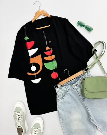 شومیز جلو بسته چاپی(72)کد 3613