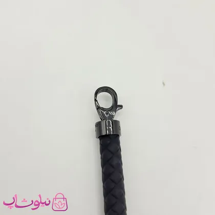 دستبند امگا رابر مشکی با قفل رزگلد کیفیت مستر