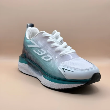 کتانی زنانه سفید سبز لژدار مدل 730