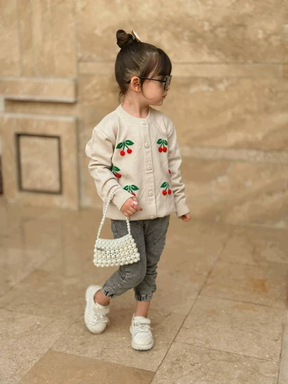 ژاکت بافت دخترانه گیلاس