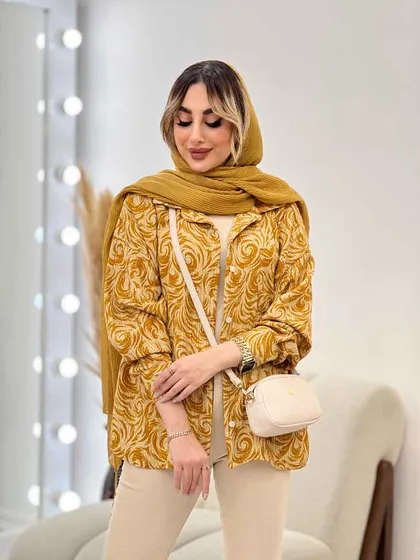 شومیز طرح دار تک جیب