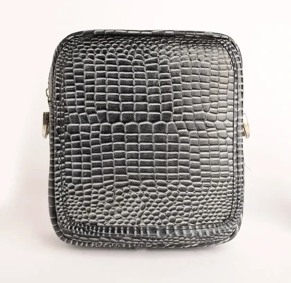 کیف چرم طبیعی کایسر طوسی کروکدیل