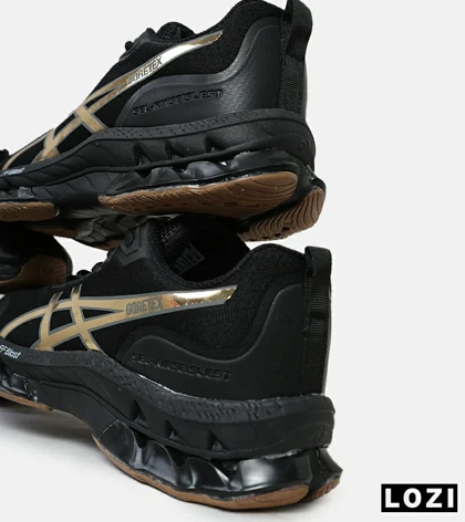 کفش کتانی مردانه مشکی طلایی ASICS GORETEX