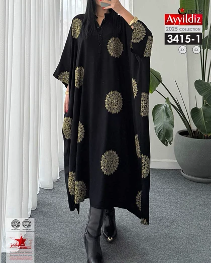 مانتو عبایی زنانه جلو بسته زنانه سایز بزرگ کد 3415