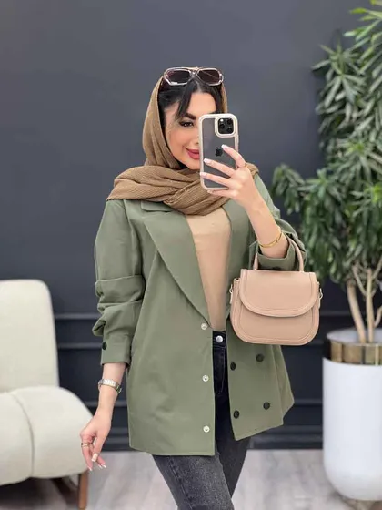 مانتو لینن شش دکمه