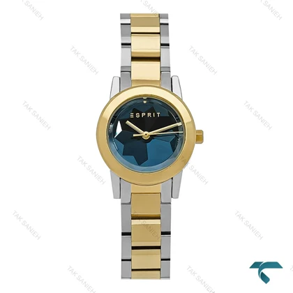 ساعت اسپریت زنانه دورنگ طلایی صفحه یاقوت کبود Esprit-8214-L