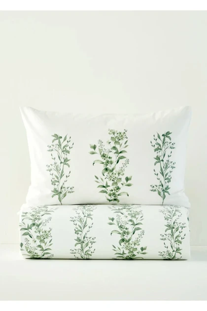 سرویس روتختی یک نفره Bella Maison مدل Julia پنبه - سبز