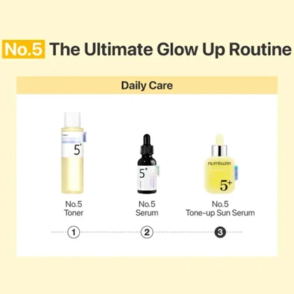 سرم ضد آفتاب نامبوزین Numbuzin مدل No.5+ تون آپ SPF50+