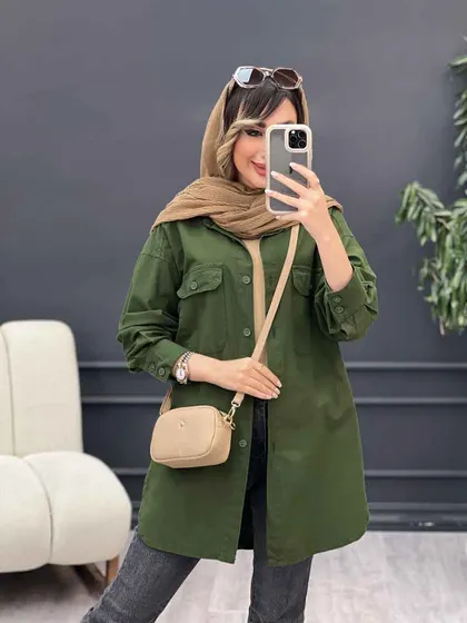مانتو دو جیب پاکتی محنا