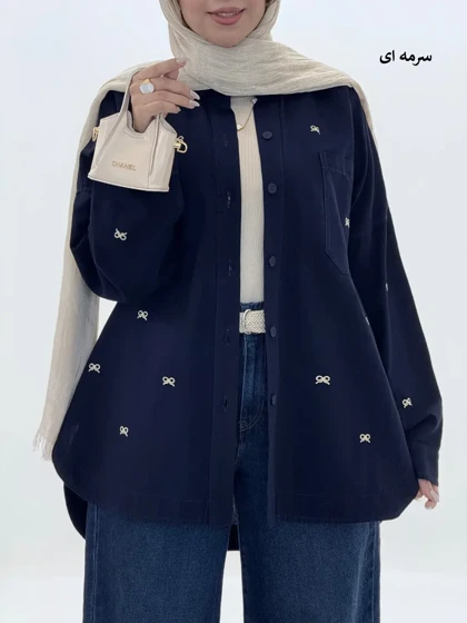 4295-مانتو کتان پاپیونی