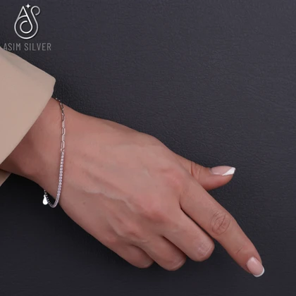 دستبند نقره تنیسی