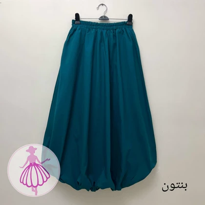 دامن لینن بالونی جیب‌دار بلند در رنگبندی متنوع