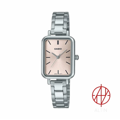 ساعت مچی زنانه کاسیو Casio مدل LTP-V009D-4EU اورجینال با بند استیل و صفحه صورتی