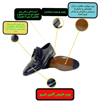 کفش مردانه مدل چرم طبیعی بندی کد si137